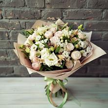 Букет цветов из:  Альстромерии, Розы и Хризантемы #REPLACE_PRED# Огаревка