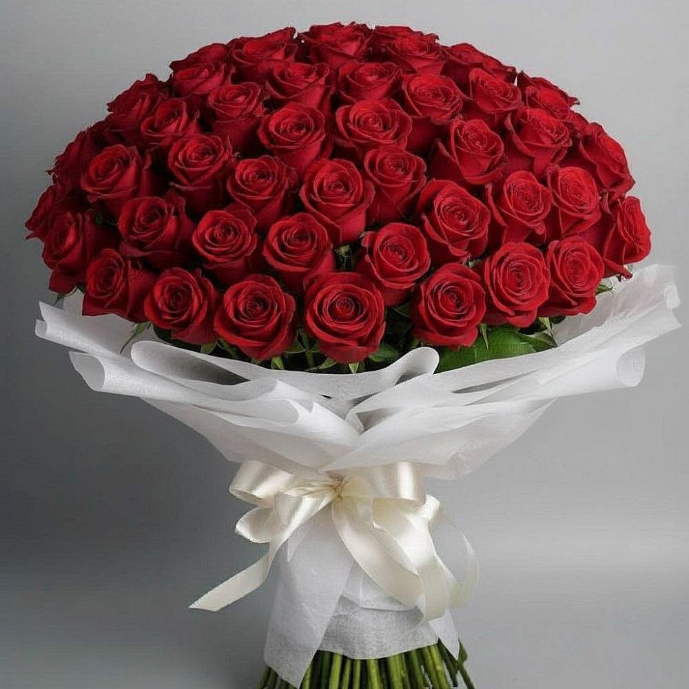 Букет 101 Красная роза Блэк Мэджик в Огаревка