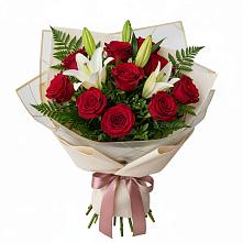 Букет цветов из:  Лилии и Розы #REPLACE_PRED# Огаревка