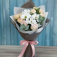 Букет цветов из:  Хризантемы и Розы в Огаревка