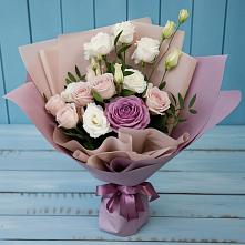 Букет цветов из:  Розы и Лизиантусы #REPLACE_PRED# Огаревка