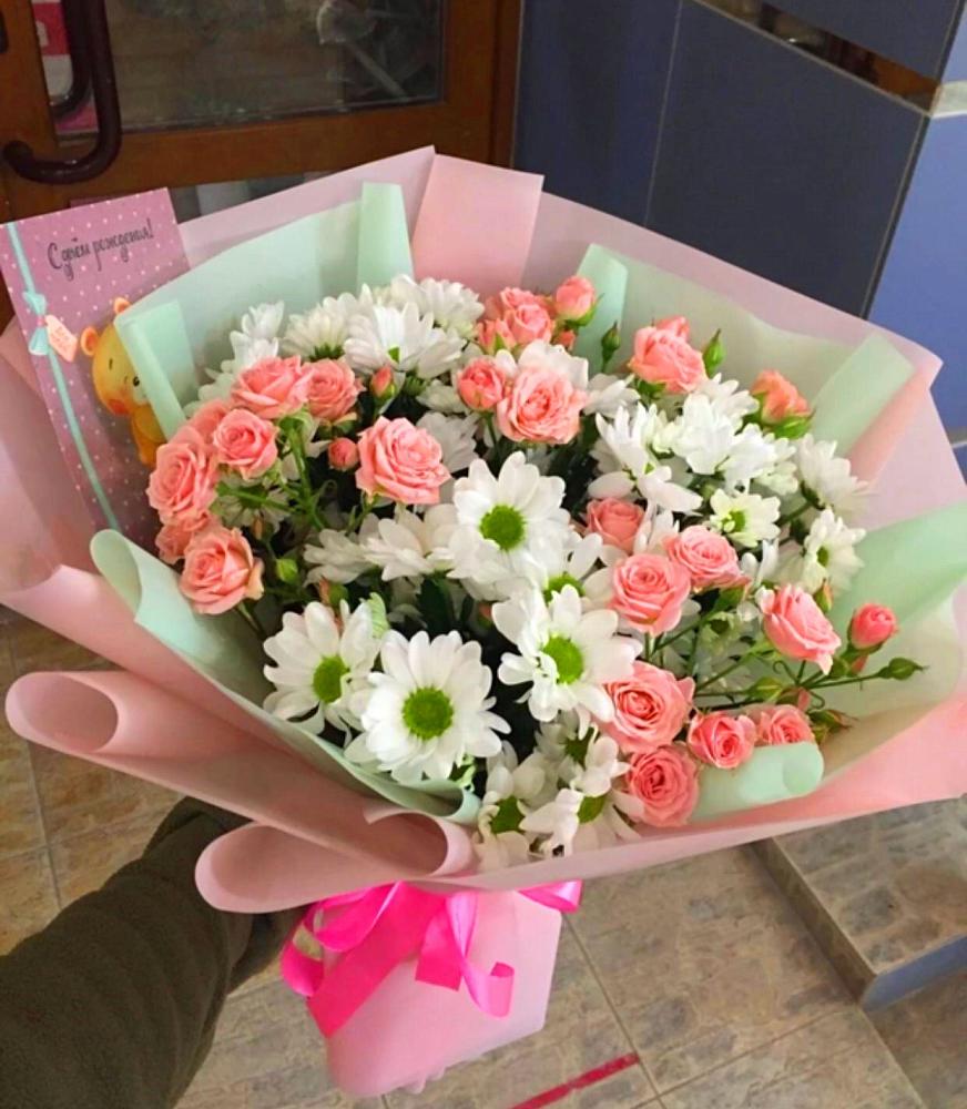 Букет цветов из: Розы и Хризантемы в Огаревка