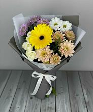 Букет цветов из:  Розы, Герберы и Хризантемы в Огаревка