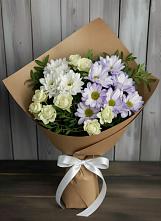 Букет цветов из:  Хризантемы и Розы в Огаревка