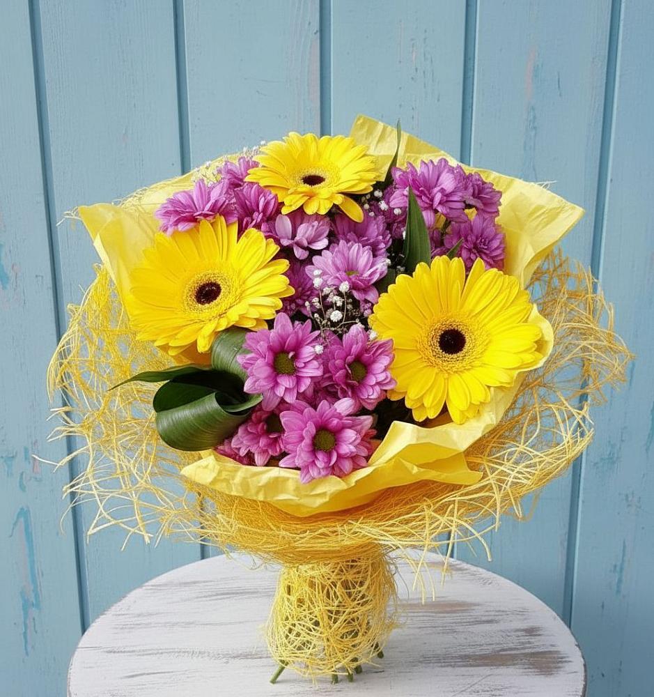 Букет цветов из: Хризантемы и Герберы в Огаревка