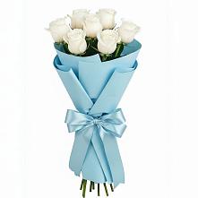 Букет 7 белых роз Проуд в Огаревка