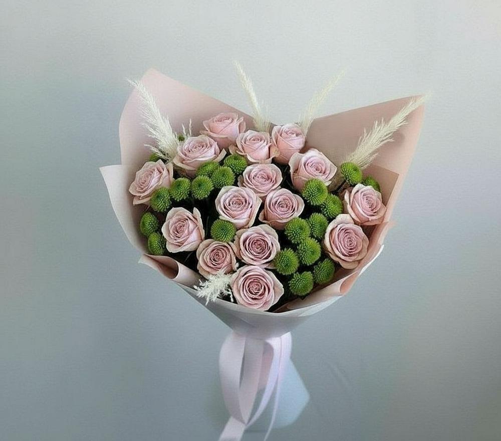 Букет цветов из: Розы и Хризантемы в Огаревка