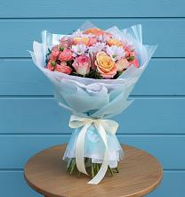 Букет цветов из:  Хризантемы и Розы в Огаревка