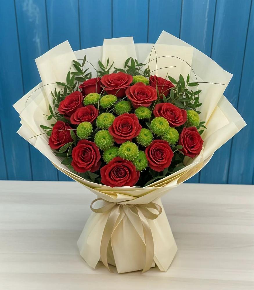 Букет цветов из: Розы и Хризантемы в Огаревка